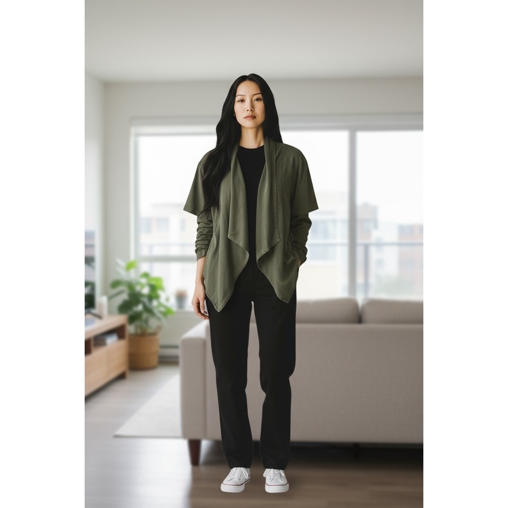 Sanctuary Olive Green‎ Drape Front Lightweight Jacket Women's Size Small